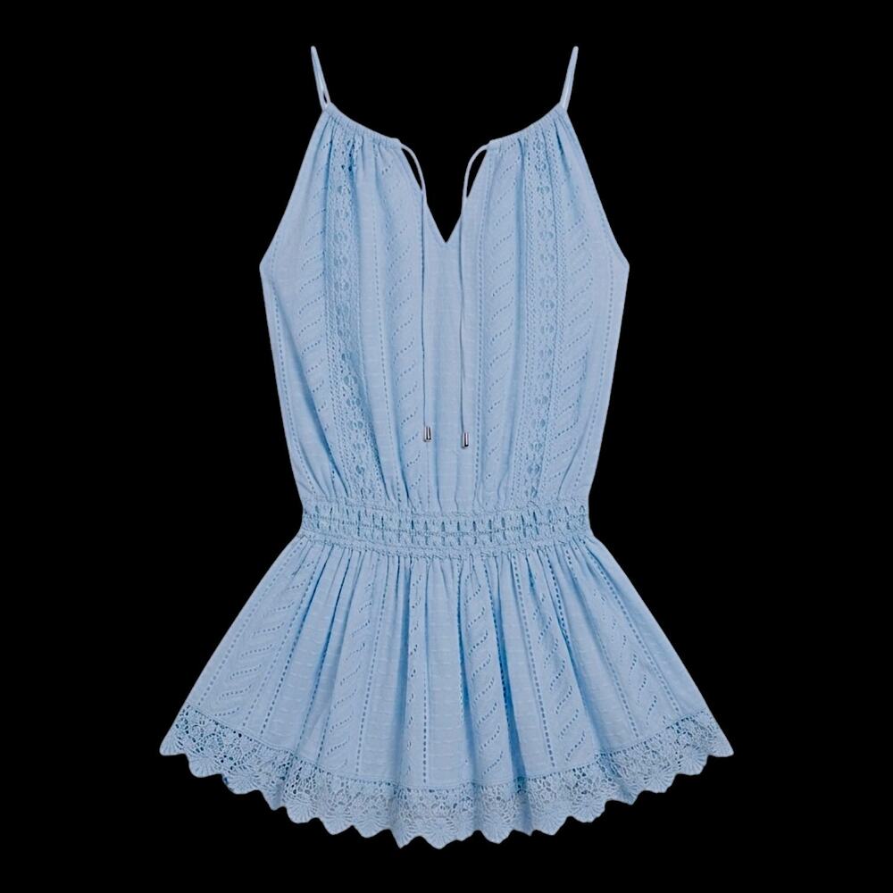 Melissa Odabash Lace Beach Cover-Up Blue Sleeveless Dress | Size XS
